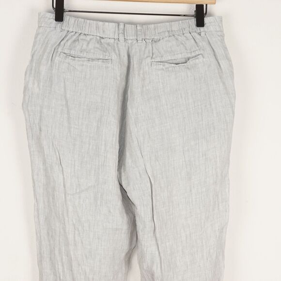 Evam Eva Beige 100% Linen Crop Linen Trousers Womens Sz 2 / M - Picture 3 of 10